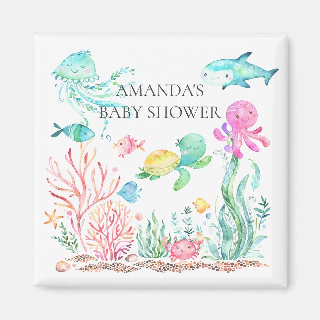 Under the Sea Baby Shower Favour  Magnet (Front)