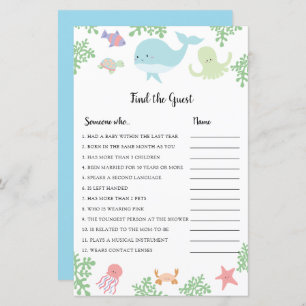 Under the Sea Baby Shower Find the Guest Game