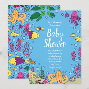 Under the Sea Baby Shower Fish Ocean Invitation
