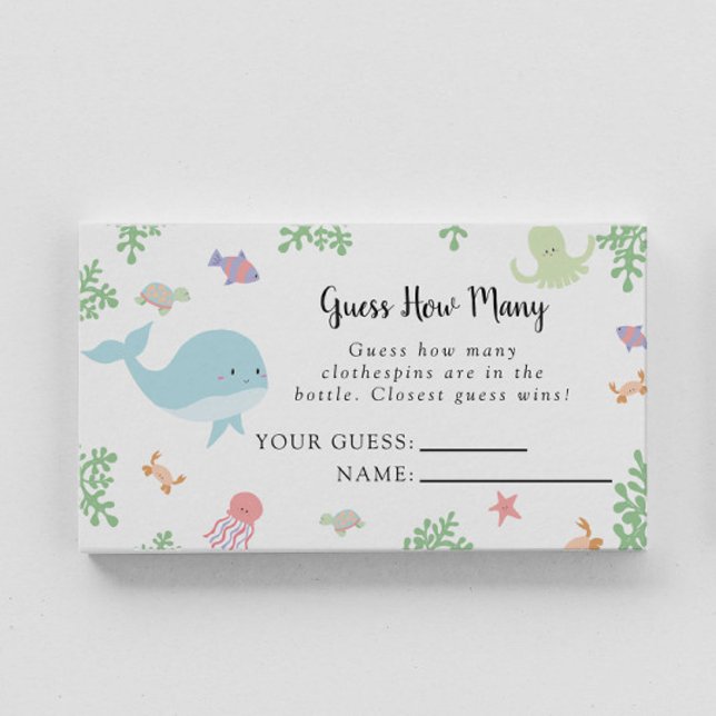 Under the Sea Baby Shower Guess How Many Game Card (Creator Uploaded)