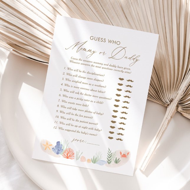 Under the Sea Baby Shower Guess Who Mummy or Daddy Invitation (Creator Uploaded)