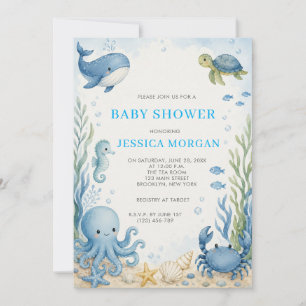 Under The Sea Baby Shower  Invitation