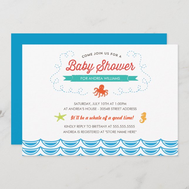 Under the Sea Baby Shower Invite (Front/Back)