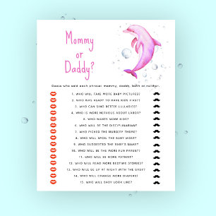 Under the sea baby shower - mummy or daddy game