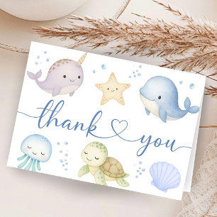 Under The Sea Baby Shower Ocean Thank You Card