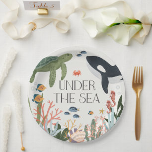 Under The Sea Baby Shower or Birthday Table Decor Paper Plate