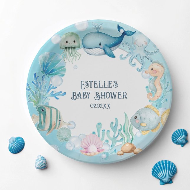Under the Sea Baby Shower  Paper Plate (Creator Uploaded)