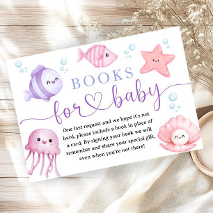 Under The Sea Baby Shower Pink Ocean Books Enclosure Card