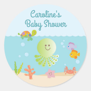 Under the Sea Baby Shower Round Sticker