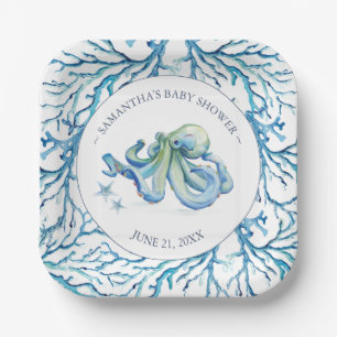 Under The Sea Baby Shower Square Paper Plate