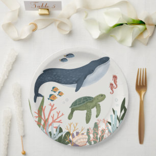 Under The Sea Baby Shower Table Decor Paper Plate