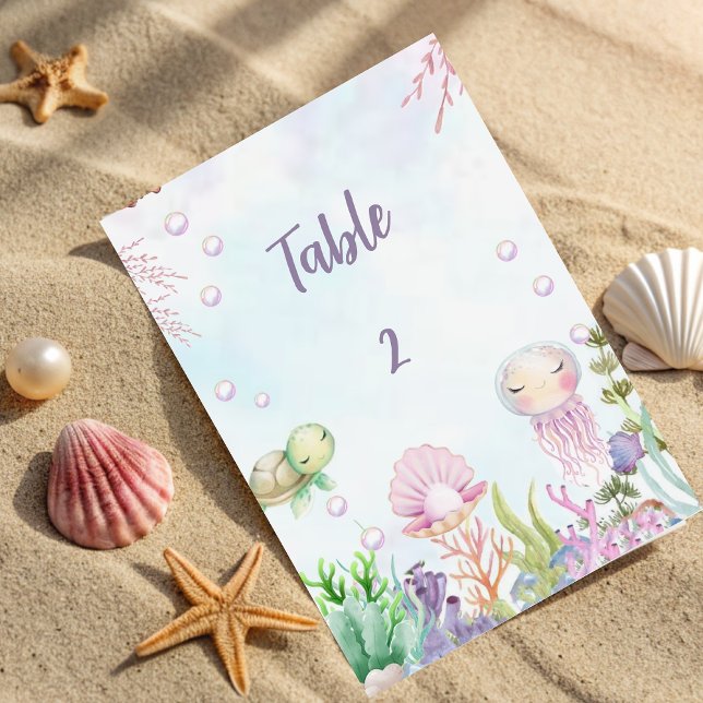 Under The Sea Baby Shower Table Number Sign  (Creator Uploaded)