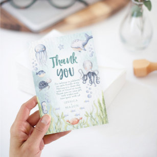Under The Sea Baby Shower Thank You Card