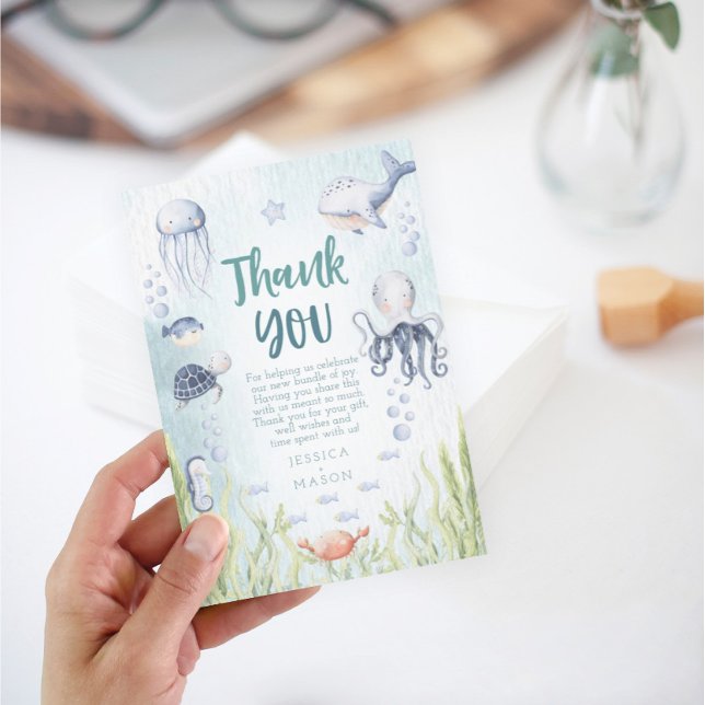 Under The Sea Baby Shower Thank You Card (Creator Uploaded)