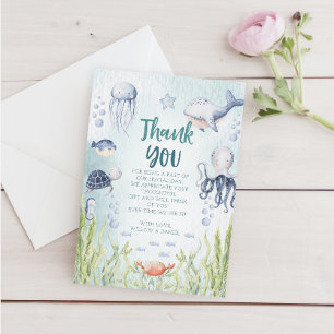 Under The Sea Baby Shower Thank You Card