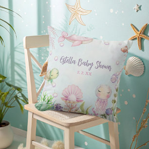 Under the Sea Baby Shower Throw Pillow