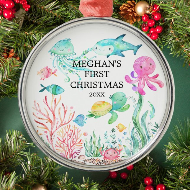Under the Sea Baby's First Christmas Ornament (Creator Uploaded)