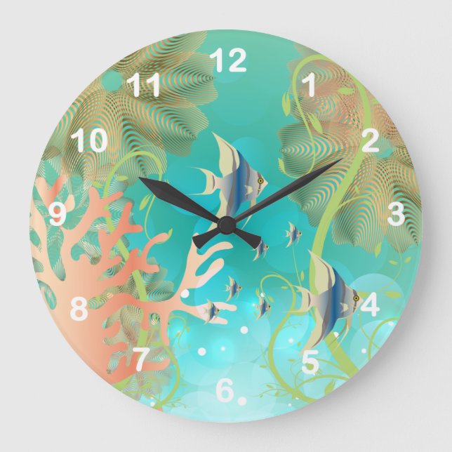 Under The Sea Beach Design Large Clock (Front)