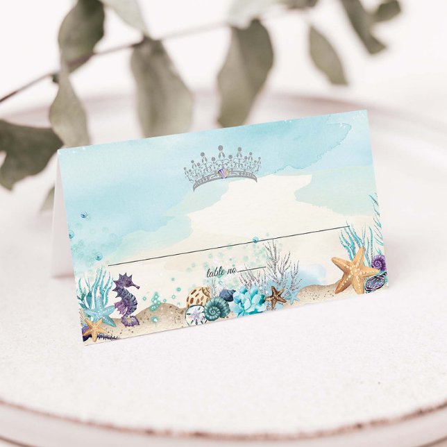 Under the Sea Beach Sweet 16 Quinceañera XV Place Card (Creator Uploaded)