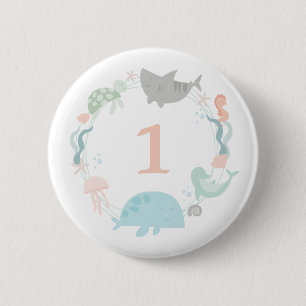 Under The Sea Birthday 6 Cm Round Badge