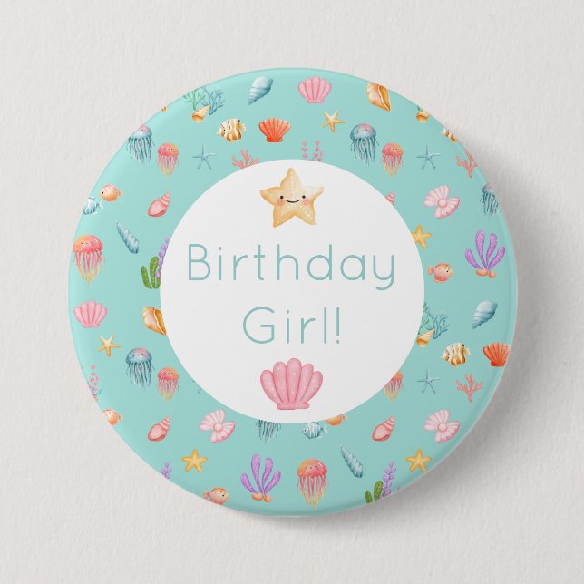 Under The Sea Birthday 7.5 Cm Round Badge (Front)
