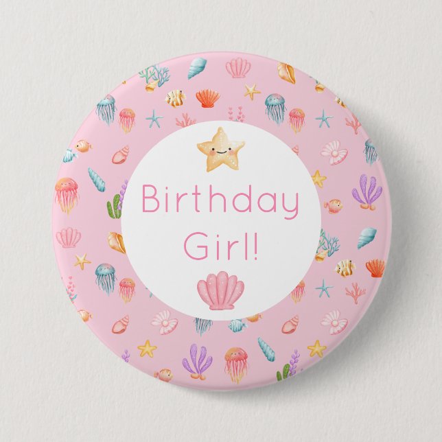 Under The Sea Birthday 7.5 Cm Round Badge (Front)