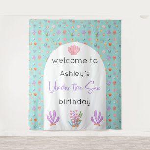 Under The Sea Birthday Backdrop Tapestry