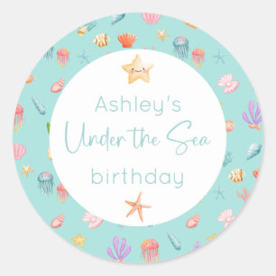 Under The Sea Birthday Classic Round Sticker