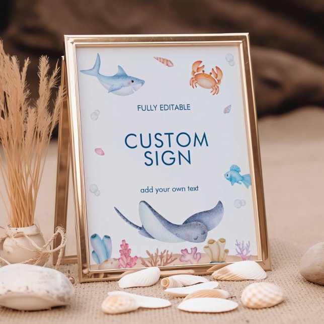 Under The Sea Birthday Custom Sign, Sea Sign (Creator Uploaded)