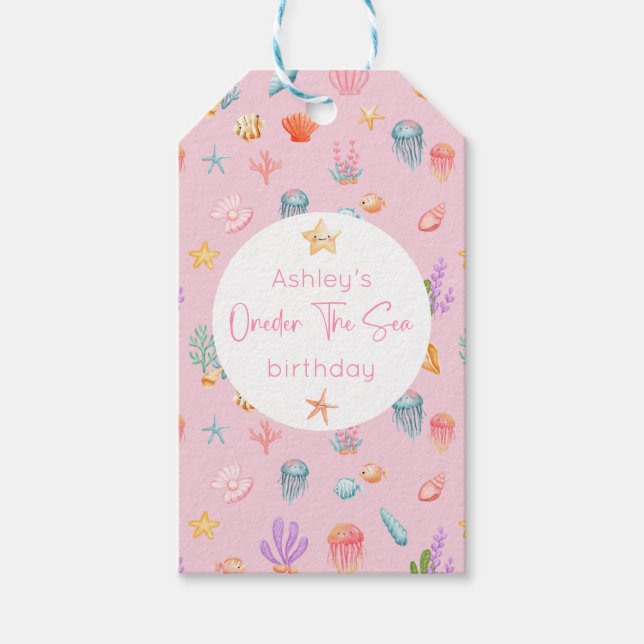 Under The Sea Birthday Gift Tags (Front)