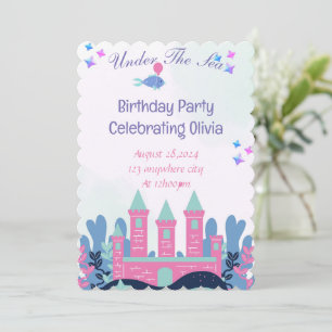 under the sea birthday girl invitation