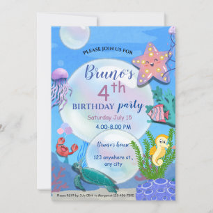 Under the sea Birthday Invitation