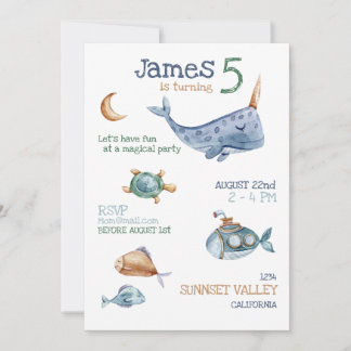Under the Sea Birthday Invitation