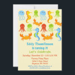 Under The Sea Birthday Invitation Creatures<br><div class="desc">An adorable under the sea birthday invitation featuring jelly fish,  seahorse,  crab and octopus. A fun kids birthday invite perfect for 1st,  2nd,  3rd,  4th,  5th,  6th,  7th,  8th,  9th,  10th,  11th birthdays.</div>