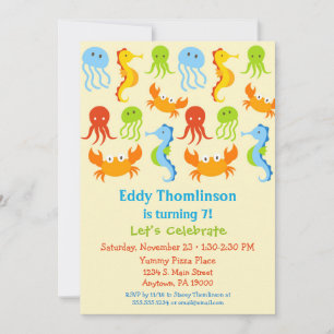 Under The Sea Birthday Invitation Creatures