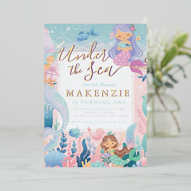 Under the Sea Birthday Mermaid (Standing Front)