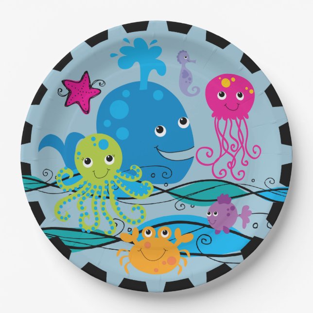 Under the Sea Birthday Paper Plates (Front)