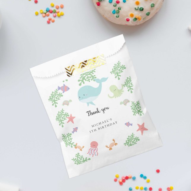 Under the Sea Birthday Party Cute Pastel Ocean Favour Bag (Creator Uploaded)
