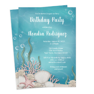 Under the Sea Birthday Party Invitation