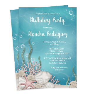 Under the Sea Birthday Party Invitation