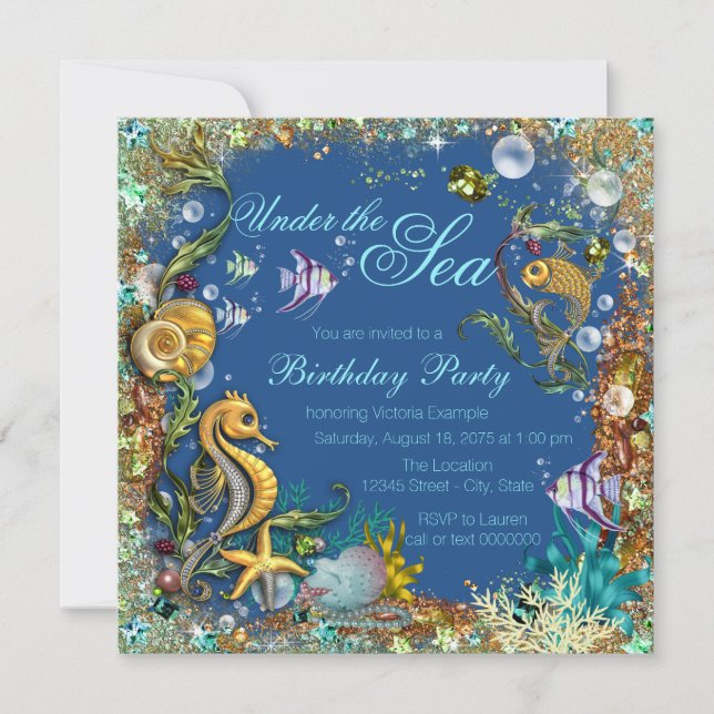 Under the Sea Birthday Party Invitation (Front)