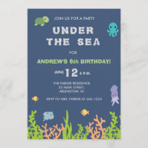 Under The Sea Birthday Party Invitation