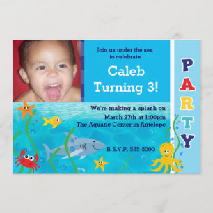 Under the Sea Birthday Party Kids Photo Invitation