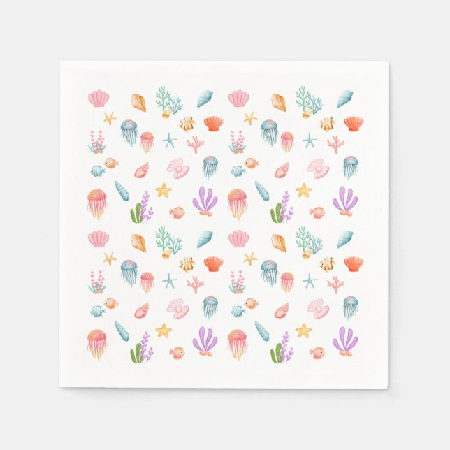 Under The Sea Birthday Party Napkin (Front)