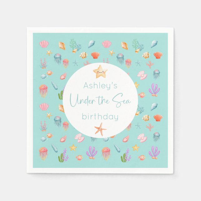 Under The Sea Birthday Party Napkin (Front)