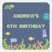 Under the Sea Birthday Party Sticker
