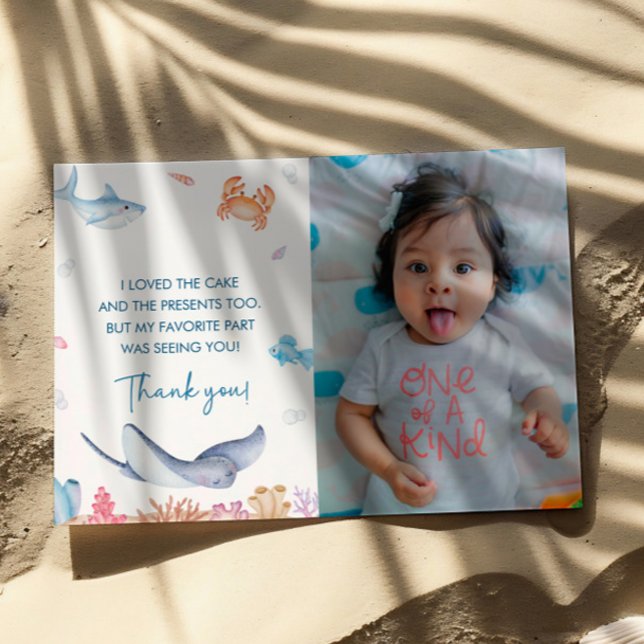 Under The Sea Birthday Party Thank You Card (Creator Uploaded)