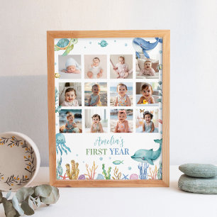 Under the Sea Birthday Photo Milestone Sign