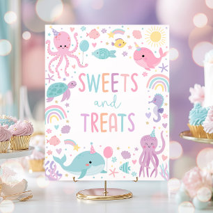 Under The Sea Birthday Sweets And Treats Party Poster