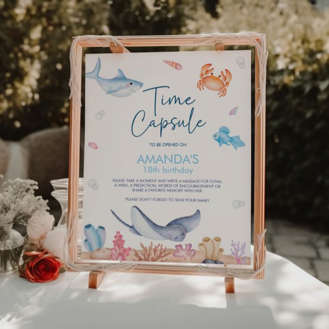 Under The Sea Birthday Time Capsule Sign (Creator Uploaded)